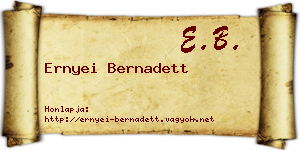 Ernyei Bernadett névjegykártya